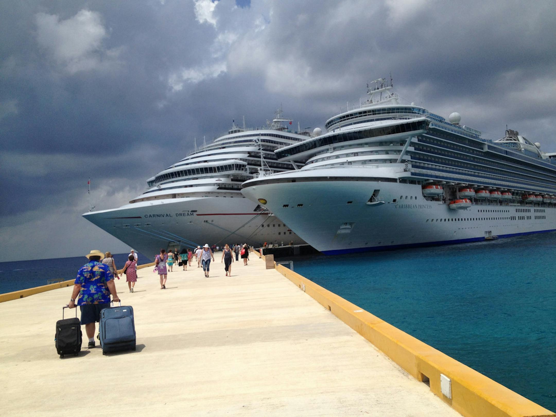 Carnival cruise ships in Cozumel, Mexico in 2014.