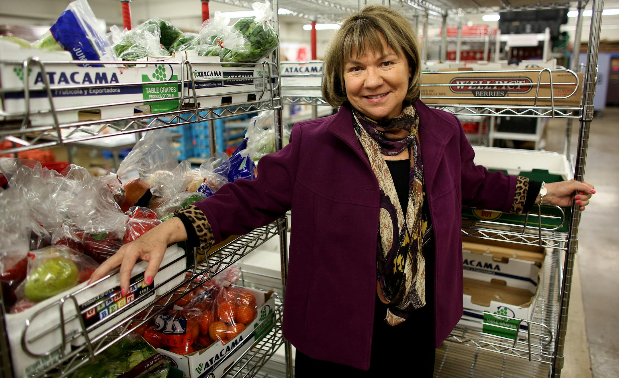 Susan Russell Freeman, executive director of VEAP since 1975, stood in the fresh produce prep area. ] (KYNDELL HARKNESS/STAR TRIBUNE) kyndell.harkness@startribune.com At VEAP headquarter in Bloomington Min., Tuesday, April 7, 2014. Susan Russell Freeman, who founded the agency and has served as its executive director since 1975. Next week, after 40 years, Freeman will retire