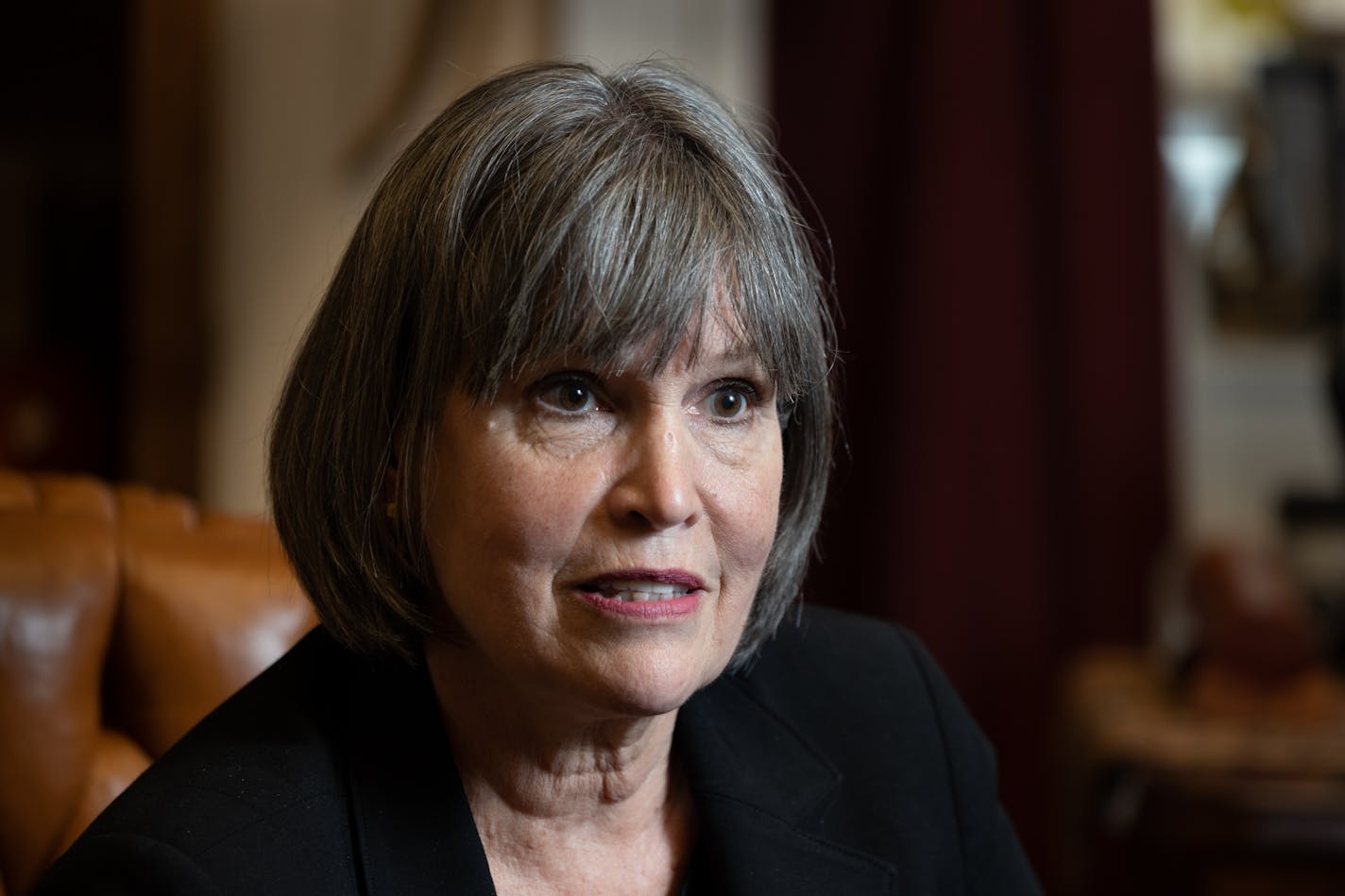 U.S. Rep. Betty McCollum, D-Minn., is interviewed at her office on Capitol Hill in Washington, D.C., on Thursday, May 27, 2021. The most senior member of Minnesota's delegation, McCollum chairs the House Appropriations Subcommittee for Defense, yet her work seems under the radar. ] Cheryl Diaz Meyer • cheryl.diaz.meyer@startribune.com