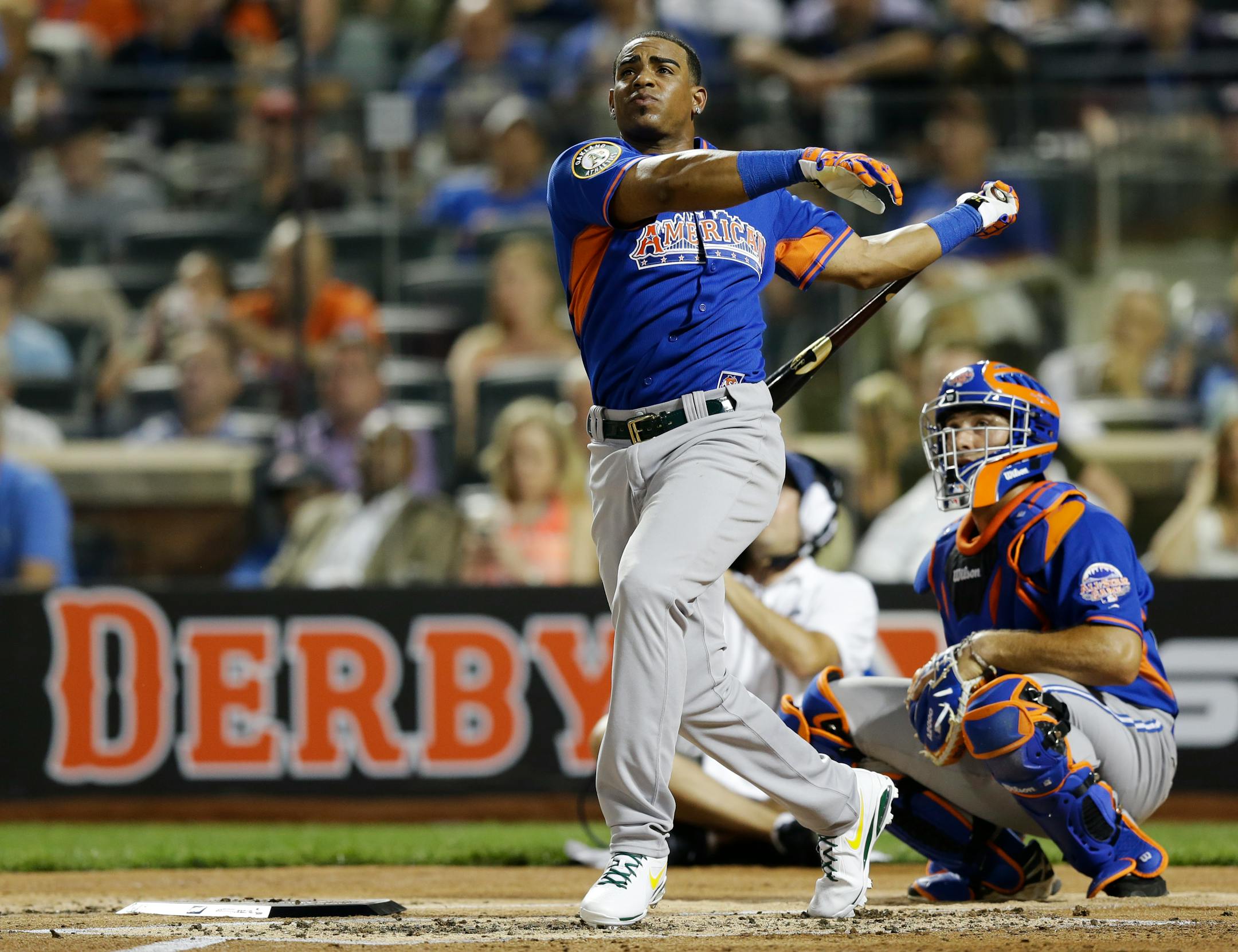 Oakland's Yoenis Cespedes captured the All-Star Home Run Derby last year at Citi Field in New York.