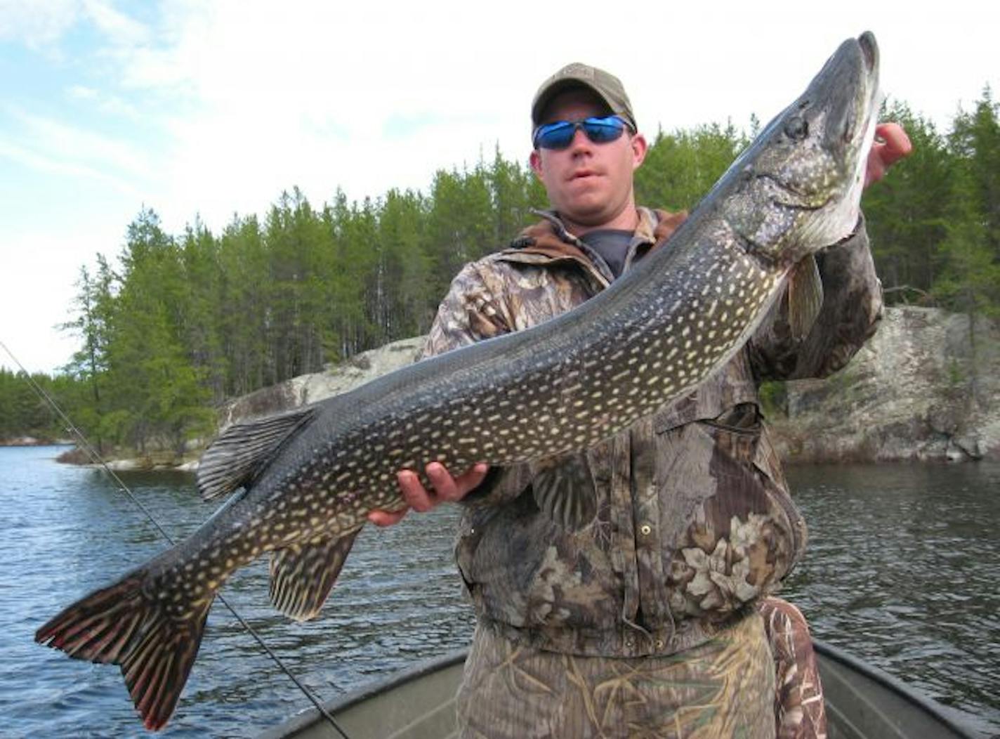 Mike Olmstead of Arlington, Minn., caught this 25-pound, 4-ounce 44 1/2-inch long northern on Saganaga Lake.