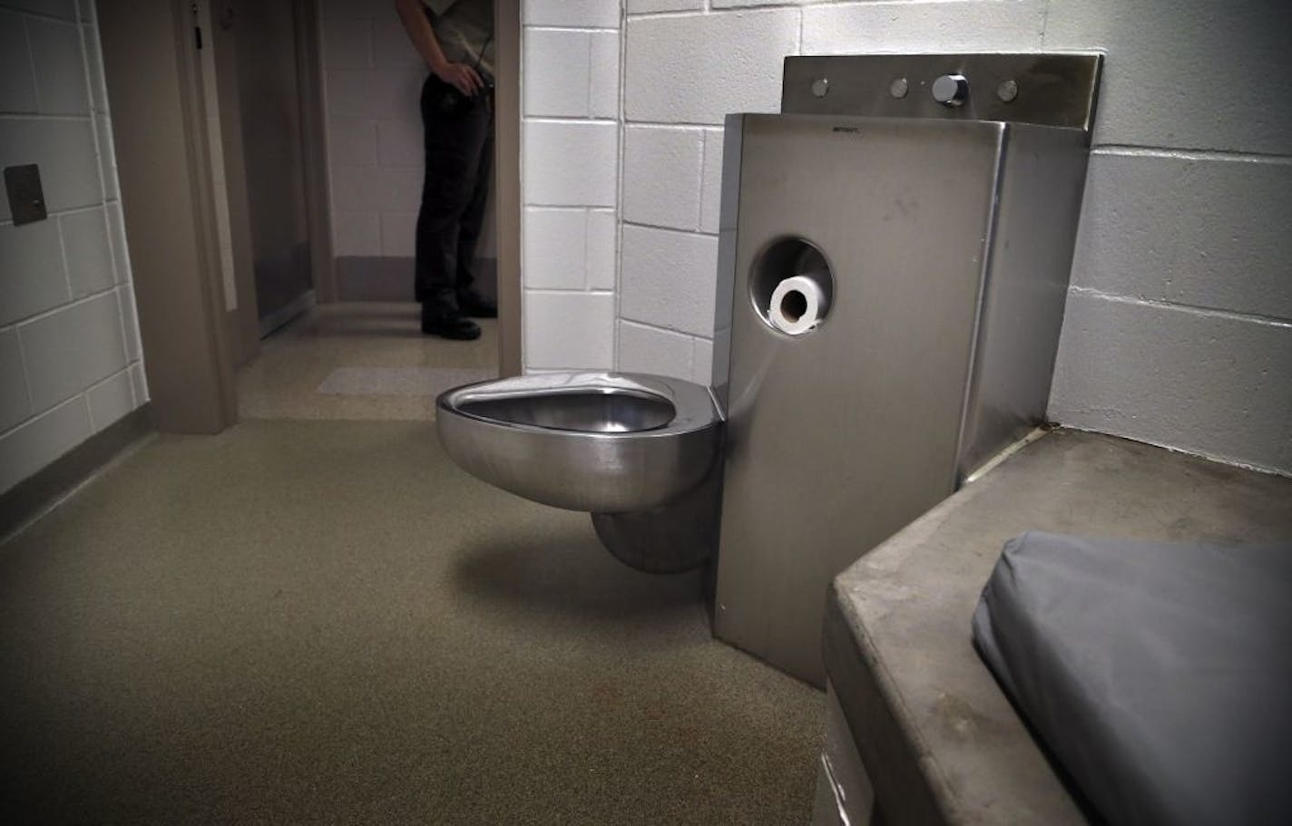 A look inside a cell in Quad 9, A mod in the Hennepin County Jail where inmates with mental health issues are often housed and seen Tuesday, August 6, 2013, in Minneapolis MN.