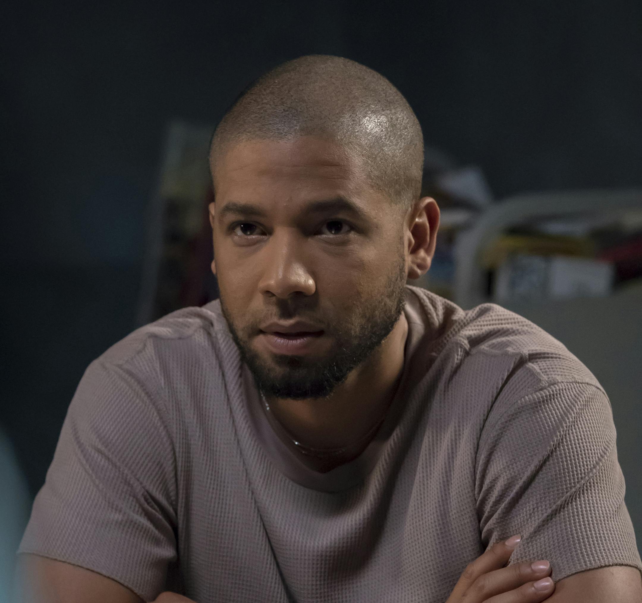This image released by Fox shows Jussie Smollett in a scene from the "Pay For Their Presumptions" episode of "Empire," which originally aired on Oct. 3, 2018. Smollett’s co-starring role in “Empire” may end up being the pinnacle of his career, industry observers and insiders said as the actor faces criminal charges that he faked a hate crime against himself. (Chuck Hodes/FOX via AP)