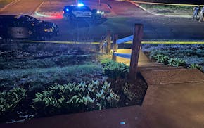 Crime scene tape blocked the steps leading to Heather Ring's home on Drew Avenue. She lives across the street from a shooting at Sanborn Park in Robbi