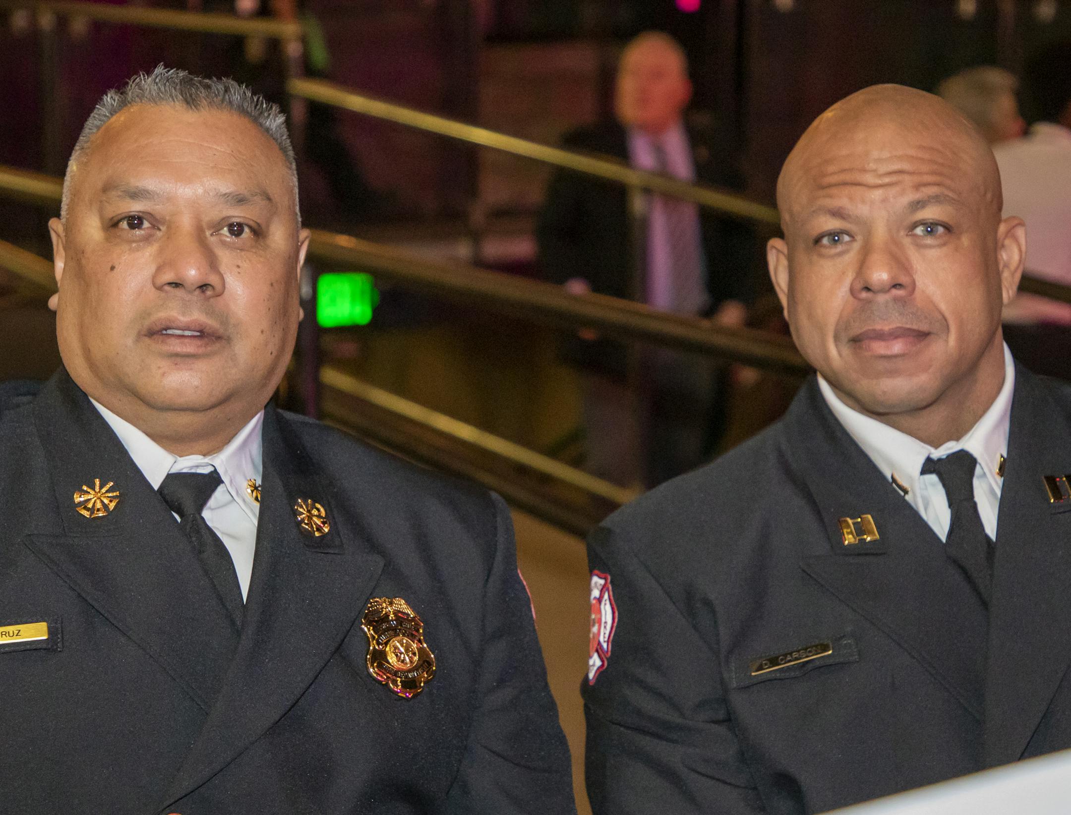 Ray Cruz and David Carson at the 2020 Dr. Martin Luther King Jr. Holiday Breakfast. [ Special to Star Tribune, photo by Matt Blewett, Matte B Photography, matt@mattebphoto.com, 2020 Dr. Martin Luther King Jr. Holiday Breakfast, The Armory, Minneapolis, Minnesota, SAXO 1010220594 FACE012620