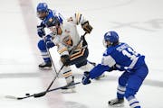 Wayzata’s Cade De St. Hubert controlled the puck against Minnetonka the last time the teams played. That one ended in a draw.