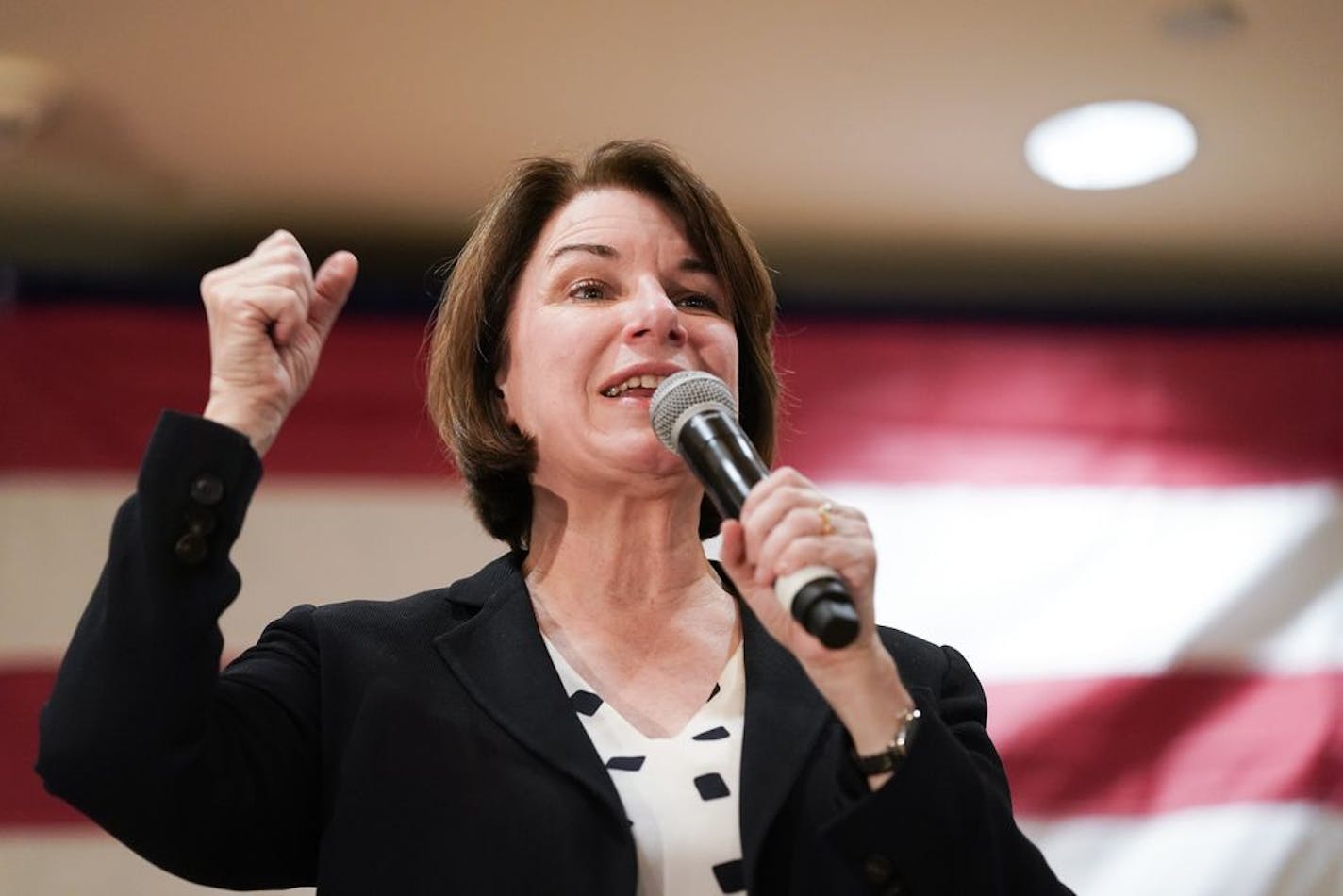 After officially announcing her candidacy for President, Amy Klobuchar's first appearance in Iowa was here in Mason City. On Sunday it was also her final presidential campaign appearance before Monday's Iowa caucus.