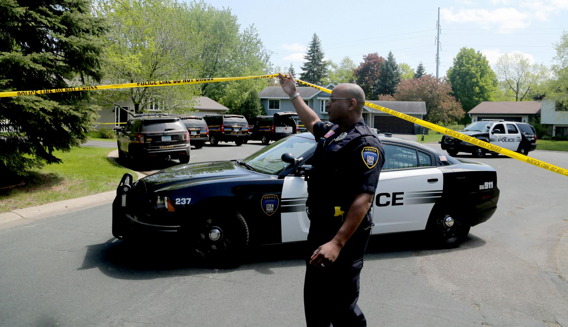 Police are on the scene of a stabbing in Eden Prairie on Saturday, May 14, 2016. A 23-year-old female was stabbed and transported to HCMC where she was pronounced dead Saturday.