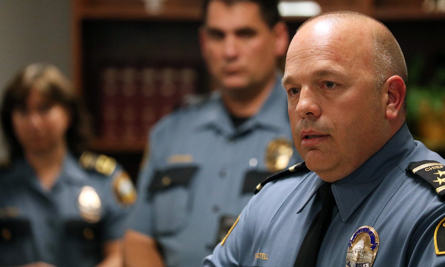 St. Paul Police Chief Todd Axtell spoke during a news conference to release bodycam video of his officers fatally shooting Billy Hughes Friday. ] ANTHONY SOUFFLE &#xef; anthony.souffle@startribune.com St. Paul Police Chief Todd Axtell held a news conference to release bodycam video of his officers fatally shooting Billy Hughes Friday, Aug. 17, 2018 at the department's headquarters in St. Paul.