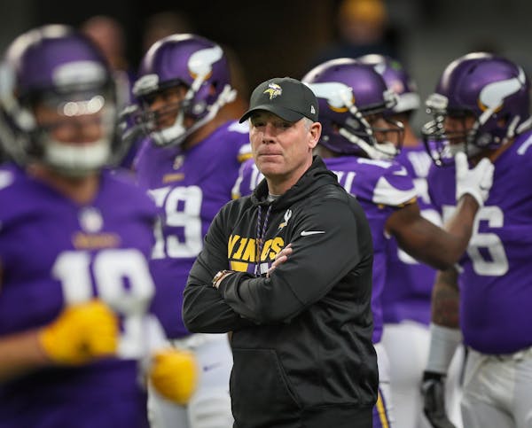 Offensive coordinator Pat Shurmur said he is staying "in the moment" with the Vikings, but NFL teams searching for a new coach already started knockin