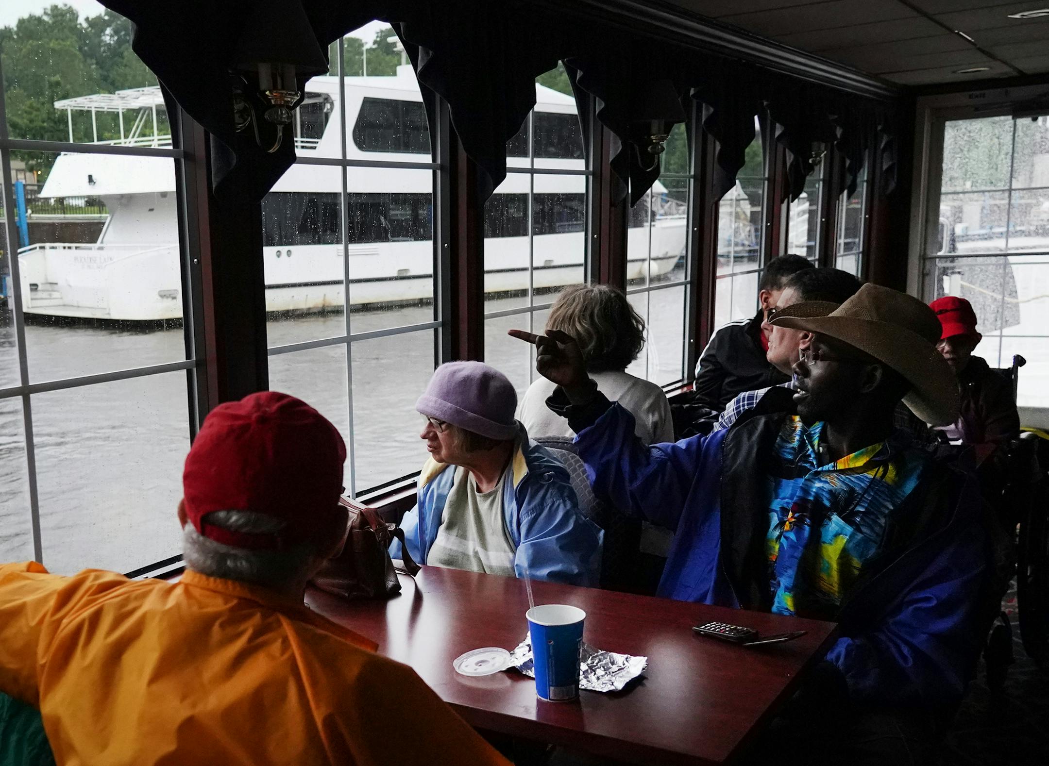 About once a month, a group of volunteers and developmentally challenged parishioners from Spirit of St. Stephens Catholic Church Community gather together to have an adventure. On Saturday, July 20, 2019, the group boarded the Minneapolis Queen run by Paradise Charter Cruises and toured the Mississippi River. ] Shari L. Gross • shari.gross@startribune.com About once a month, a group of volunteers and developmentally challenged parishioners from Spirit of St. Stephens Catholic Church Comm