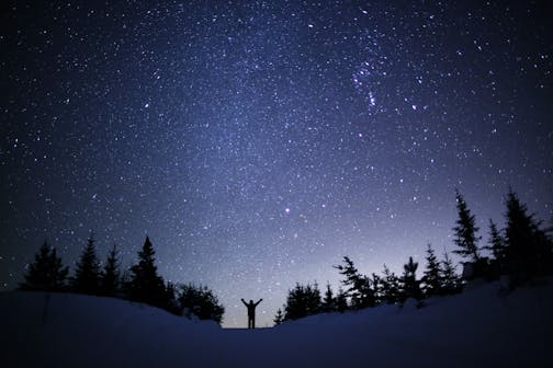 The first step in shooting the night sky is to find a dark location with a clear view of the open sky. This shot was taken west of Cook Minnesota on a -17 degree clear night. Exposure was ISO 2000, f1.4 for 20 seconds with a 24mm lens.
