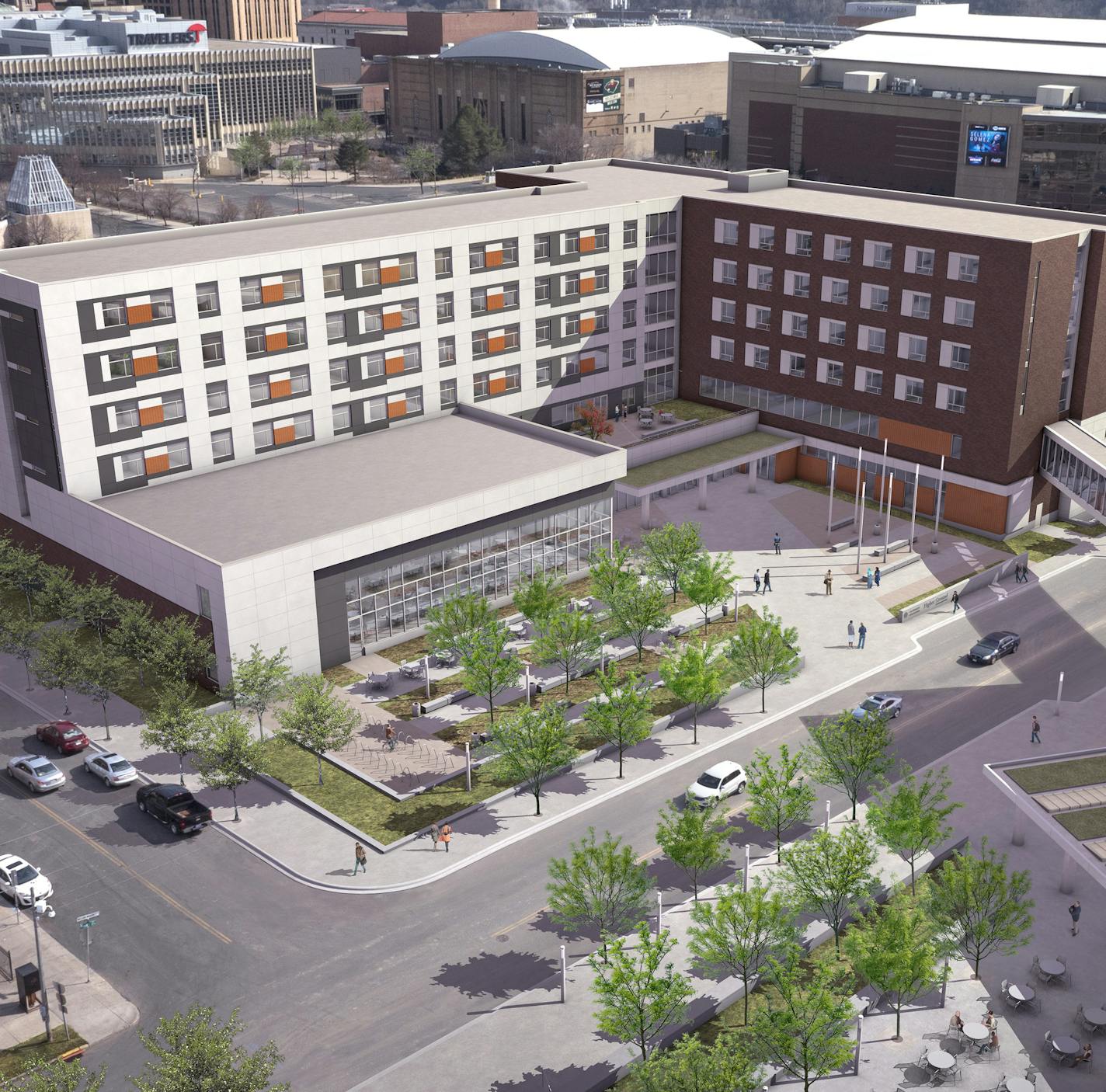 An architect's depiction of the planned Saint Paul Opportunity Center and Dorothy Day Residence for downtown St. Paul. Submitted by Catholic Charities