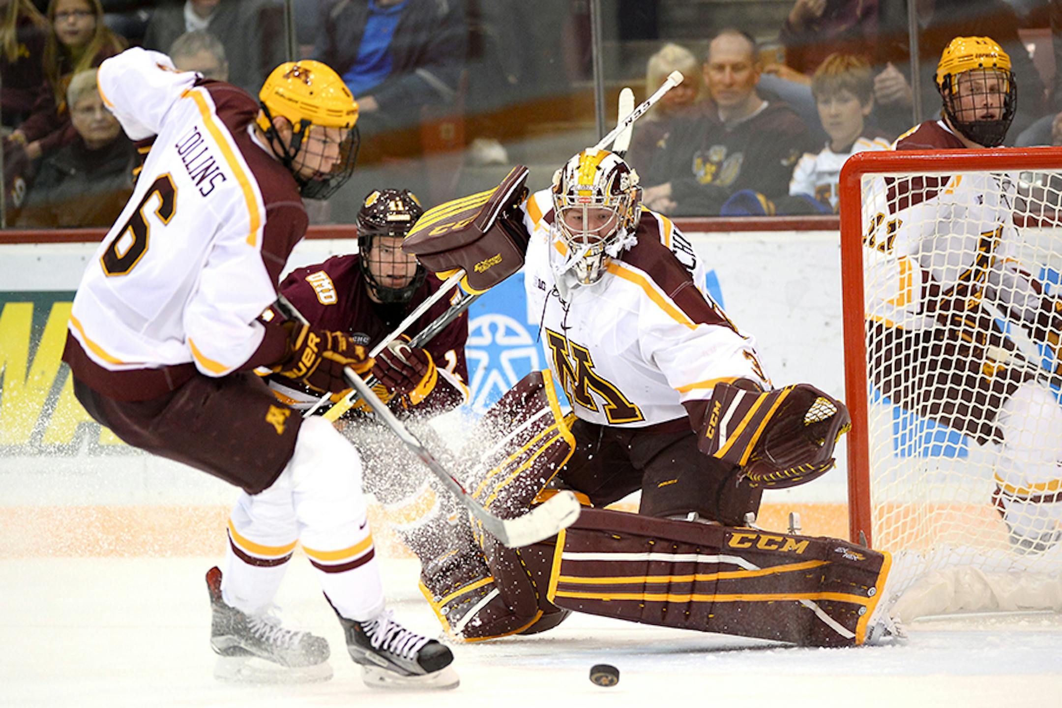 Gophers defenseman Ryan Collins (6)