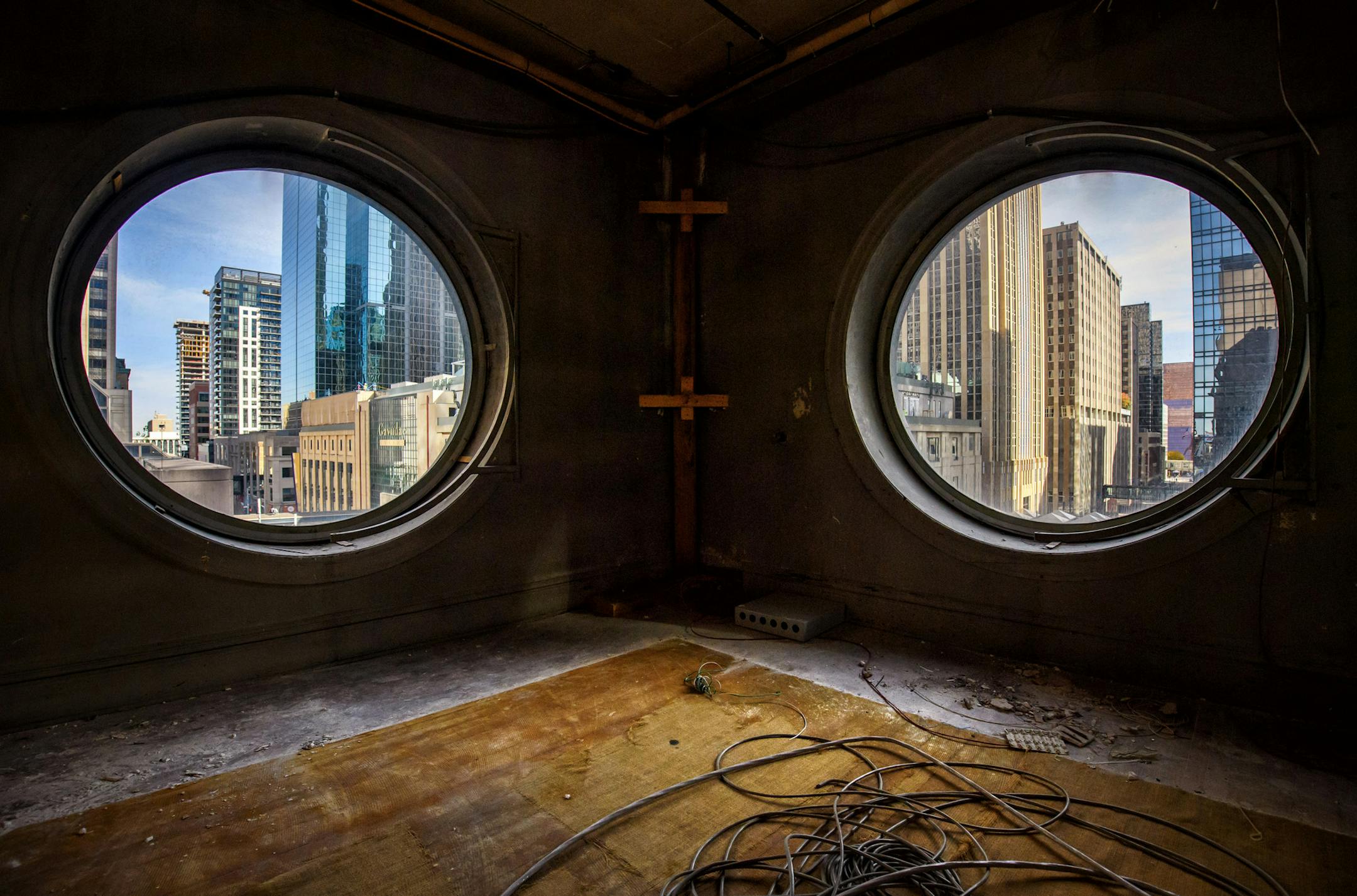Workers stripped the fifth floor which once held linens, bedding, a craft shop and children's clothing. Formerly covered windows will be once again exposed. The floor will become office space.