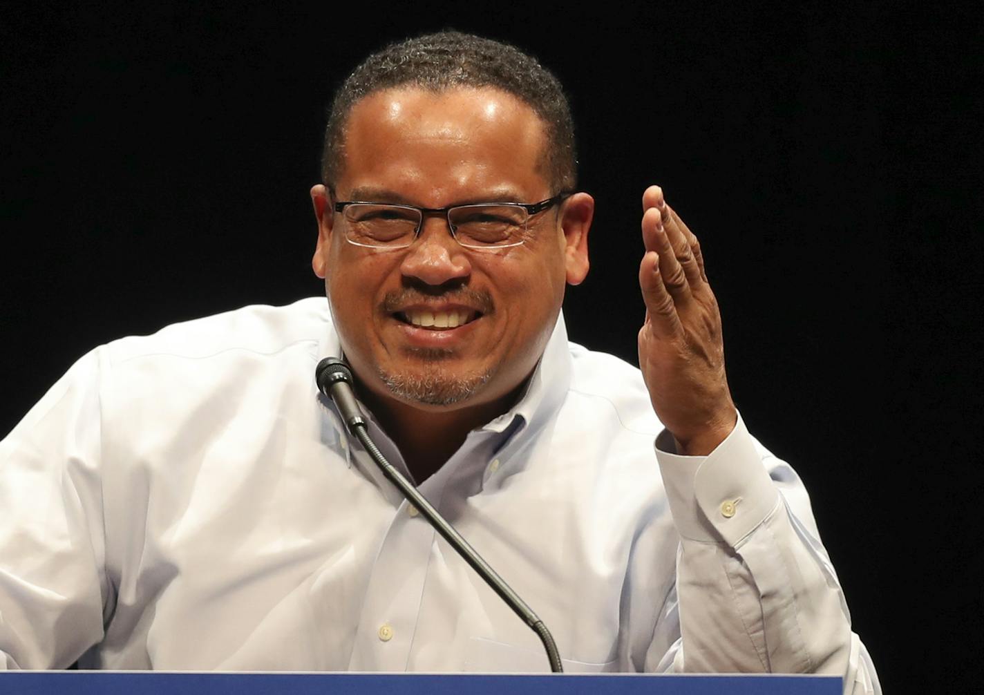 Minnesota congressman Keith Ellison introduced Vermont Sen. Bernie Sanders before he spoke at Northrop Auditorium Tuesday afternoon. ] JEFF WHEELER &#xd4; jeff.wheeler@startribune.com Vermont Sen. Bernie Sanders stumped for Democratic presidential candidate Hillary Clinton among younger voters at Northrop Auditorium on the University of Minnesota campus Tuesday afternoon, October 4, 2016 in Minneapolis. ORG XMIT: MIN1610041648490038