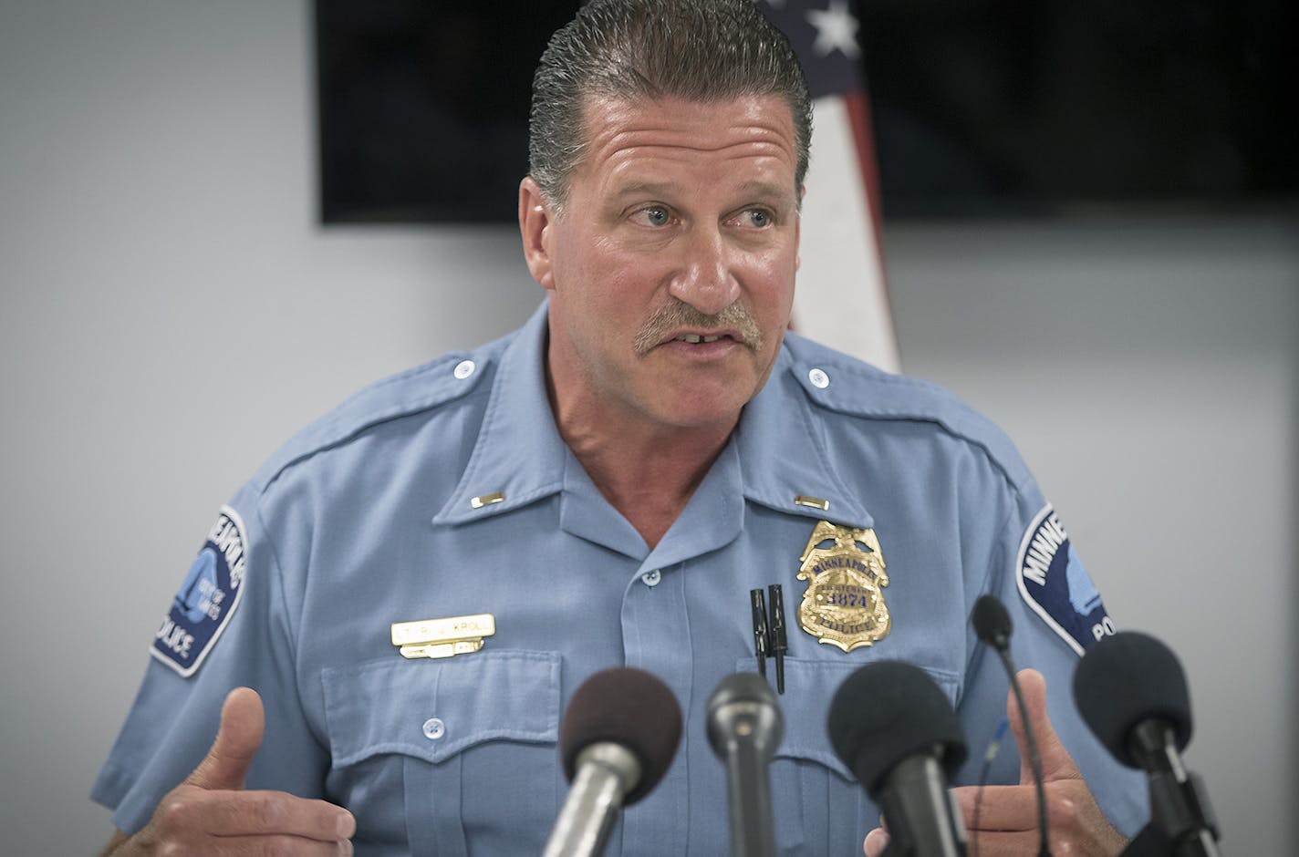 Minneapolis Police Union President Lt. Bob Kroll, shown last month. Kroll attributed the outrage from Mayor Jacob Frey and City Council members to the union having endorsed a Republican.