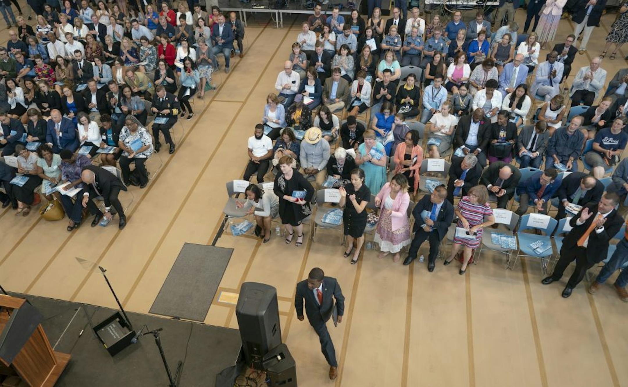 St. Paul Mayor Melvin Carter gave his 2020 budget address at Frogtown Community Center Thursday August 15, 2019 in St. Paul, MN.