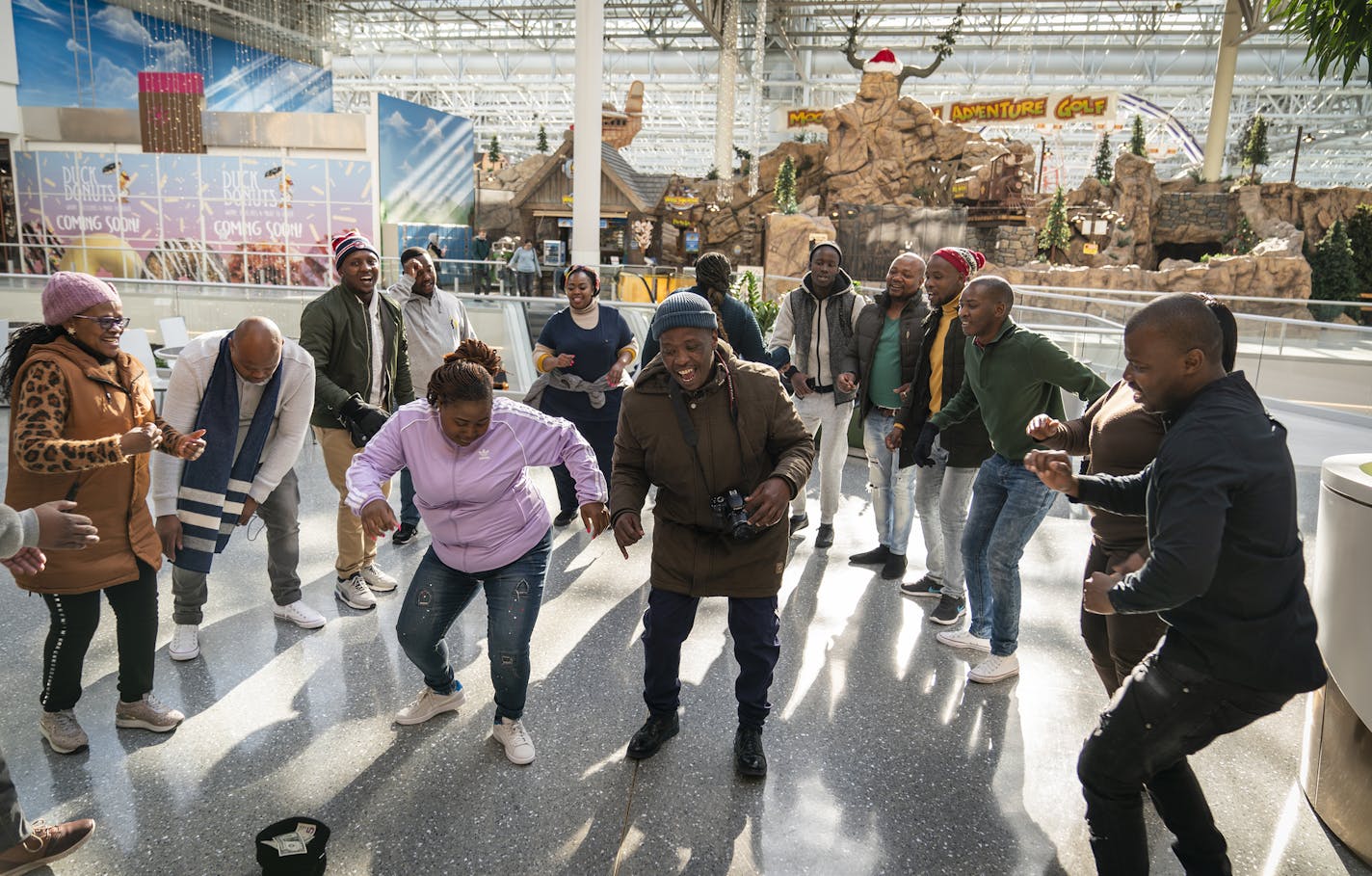 Members of the Gauteng Choristers performed an impromptu concert at the Mall of America's Culinary of North food court area. ] LEILA NAVIDI &#x2022; leila.navidi@startribune.com BACKGROUND INFORMATION: Members of the Gauteng Choristers visited Mall of America in Bloomington on Tuesday, November 12, 2019.