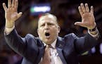 FILE - In this April 5, 2015, file photo, Chicago Bulls head coach Tom Thibodeau directs his players during the fourth quarter of an NBA basketball ga