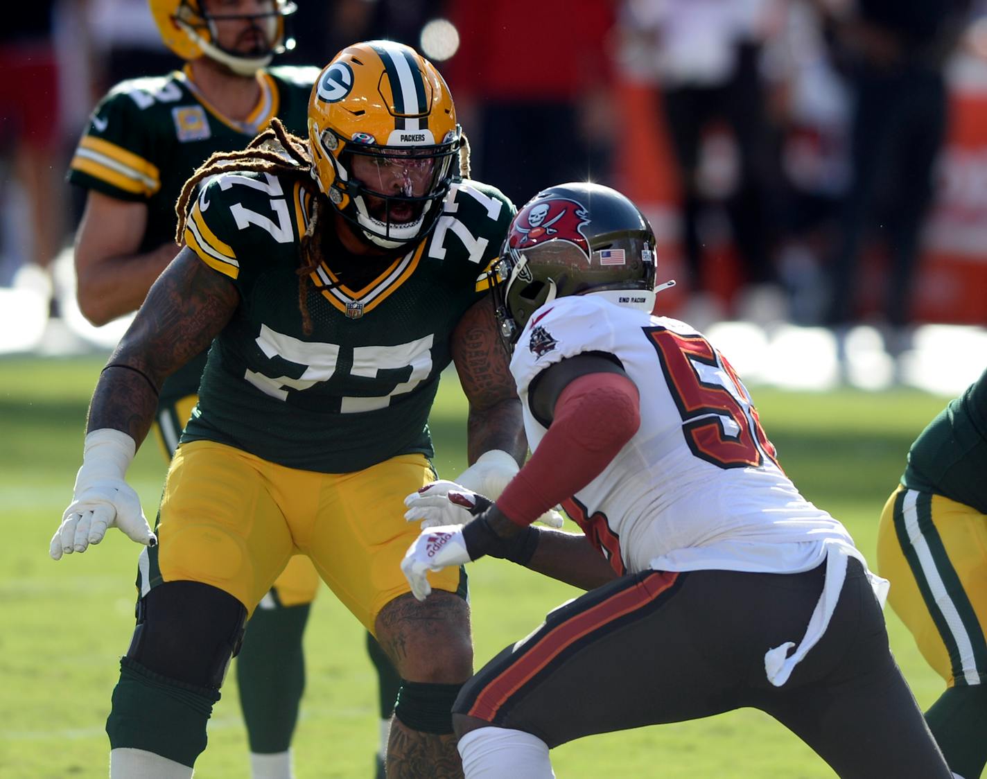 Green Bay Packers offensive tackle Billy Turner, , son of former Vikings running back Maurice Turner, is the current blind side protector of likely three-time league MVP Aaron Rodgers.