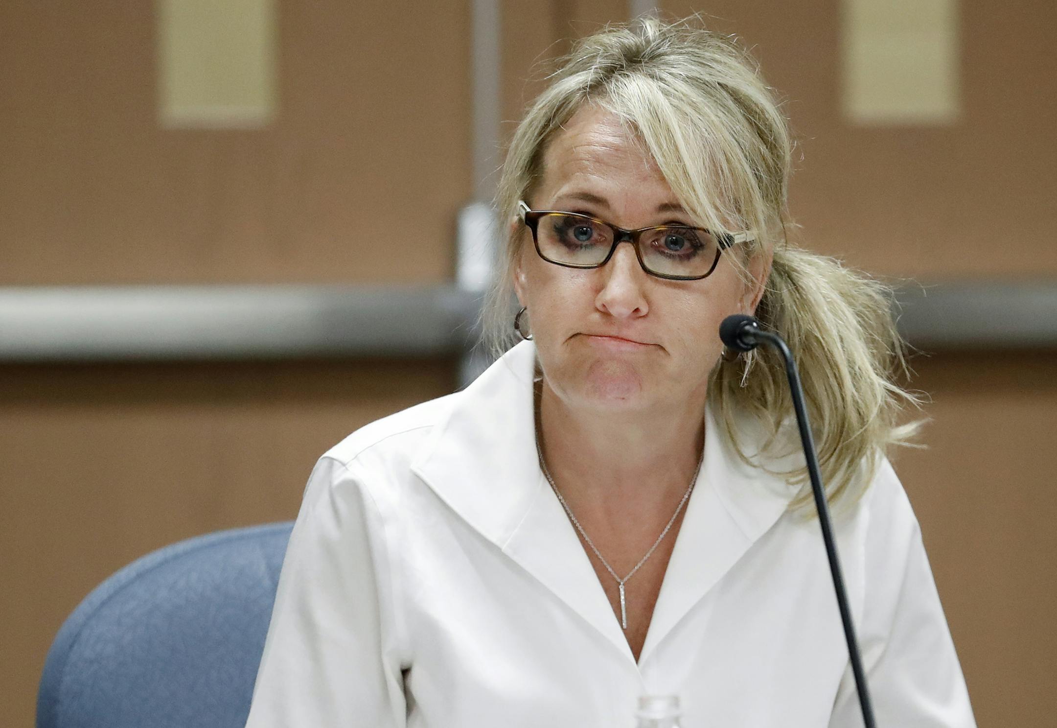 Prior Lake-Savage school board member Melissa Enger addressed allegations about a party at her home during a meeting. ] CARLOS GONZALEZ cgonzalez@startribune.com - June 27, 2016, Prior Lake, MN, The Prior Lake-Savage school board, still reeling from voters rejection of a $150 million referendum proposal on May 24, has hired a law firm to investigate allegations against school board member Melissa Enger, long known as the board's fiscal conservative member and lone "no" vote on the referendum.