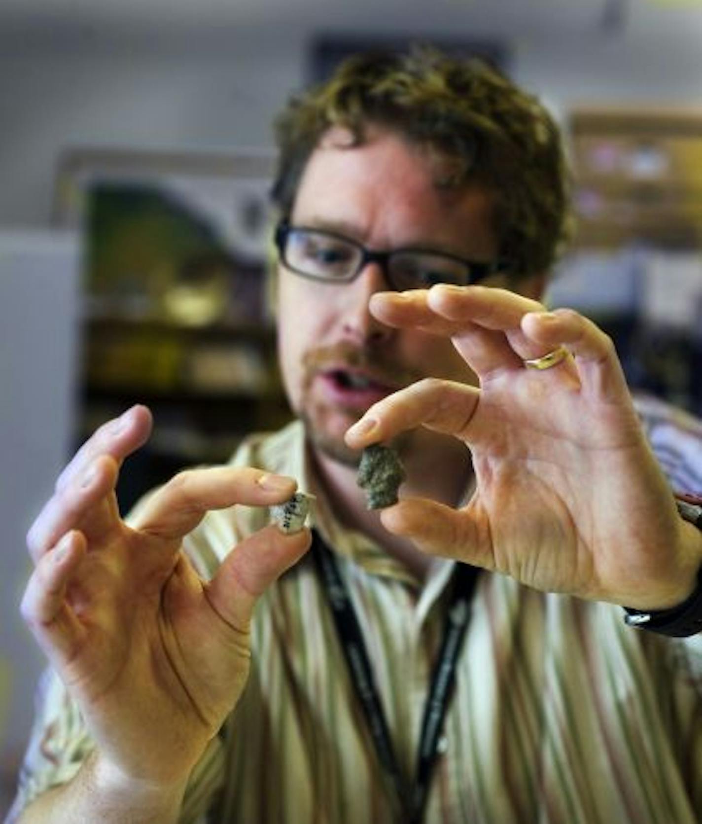 Ed Fleming, curator of archaeology at the Science Museum of Minnesota, talks about various collected artifacts.