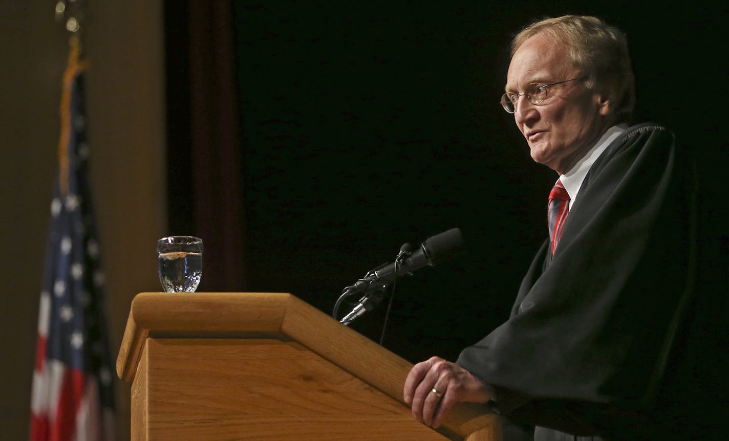 Judge Donovan Frank gave a speech at the naturalization ceremony for hundreds of immigrants at the Minneapolis Convention Center. at the Minneapolis Convention Center, Tuesday, Jan. 21, 2014, in Minneapolis, MN. ](DAVID JOLES/STARTRIBUNE) djoles@startribune.com The futures of hundreds of convicted rapists and pedophiles across Minnesota rests in the hands of a maverick federal judge who defies easy categorization. Though appointed by late Sen. Paul Wellstone, and widely referred to as a "liberal