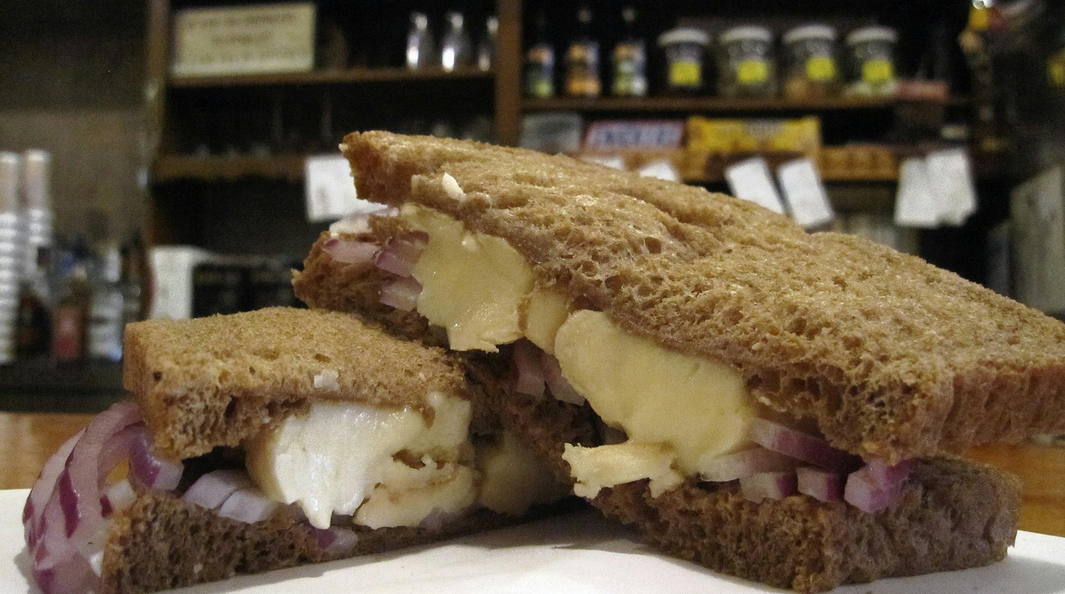 Baumgartner’s serves up a Limburger cheese sandwich.