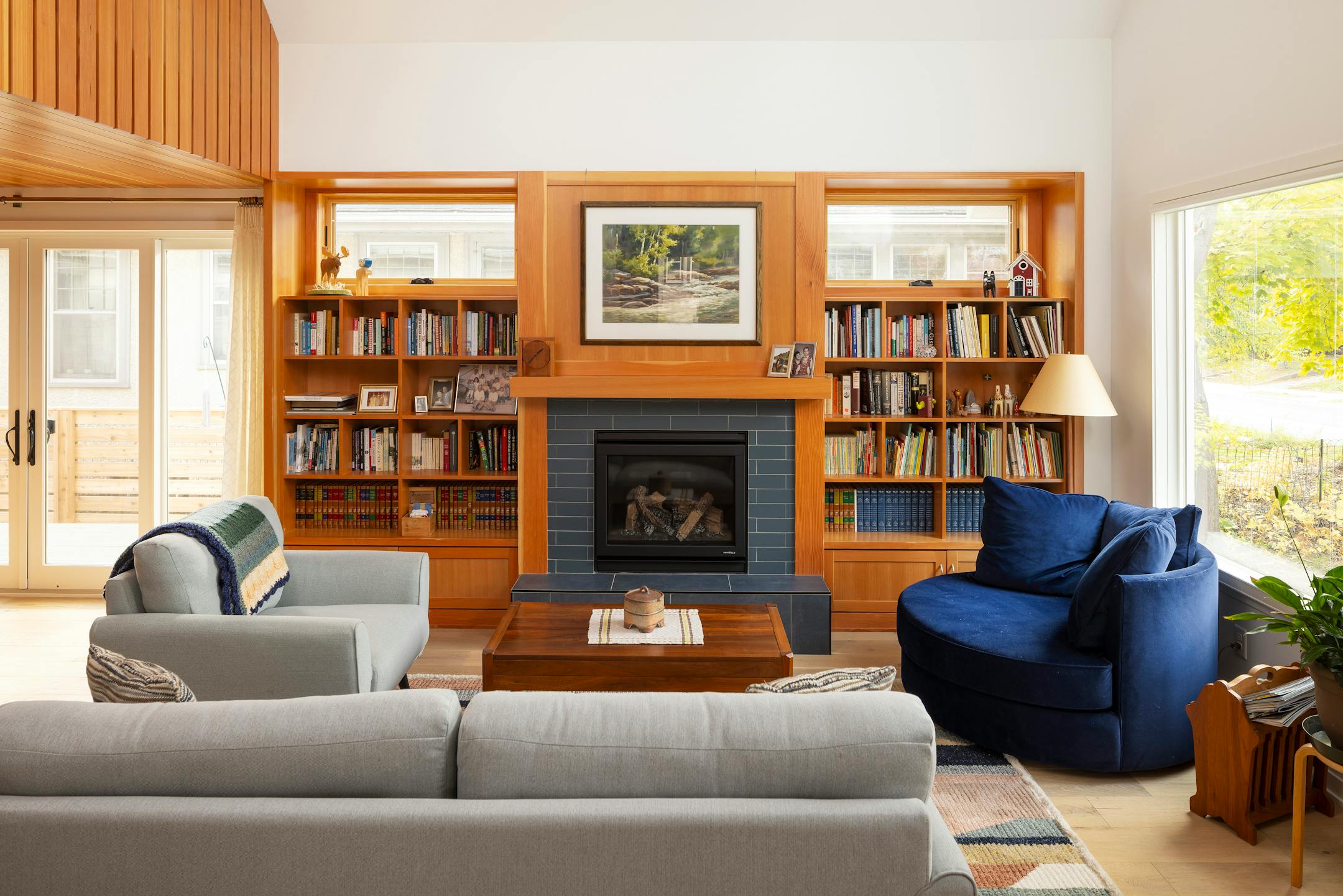 A grandmother wanted to be closer to her grandchildren, so she built a house in south Minneapolis right across the street from them. She wanted a small footprint that kept aging in place — and play spaces for the grandkids — in mind. The result is an energy-efficient house that also gives a nod to the homeowner’s Swedish heritage with a red exterior, decorative railings, richly stained woods and a blue tile fireplace surround. Meanwhile, a skylit loft serves as a playroom for the grandkids in this modern take on traditional Scandinavian design.