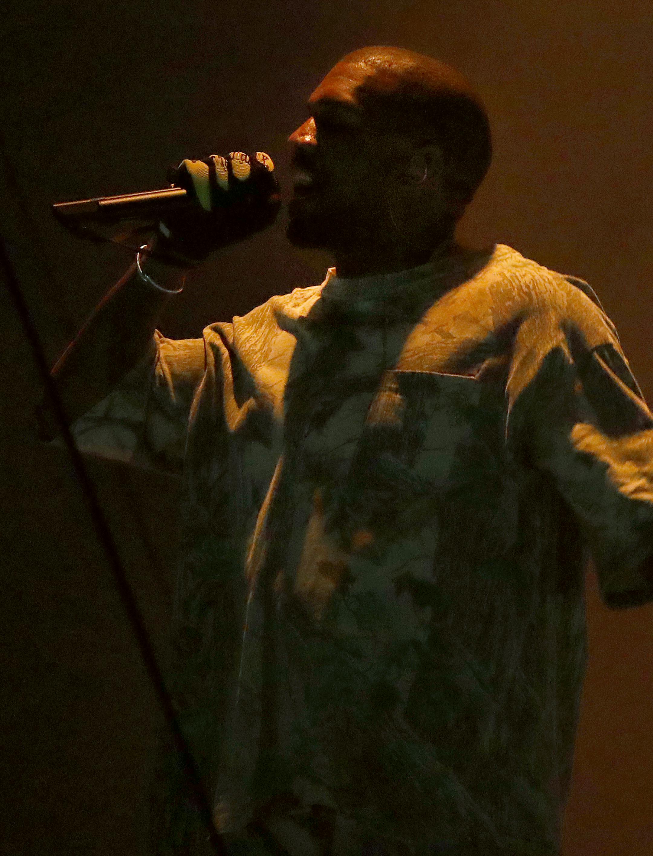 It was essentially Kanye West and just his microphone in the stripped-down show.