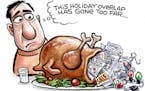 Sack cartoon: The holiday shopping season