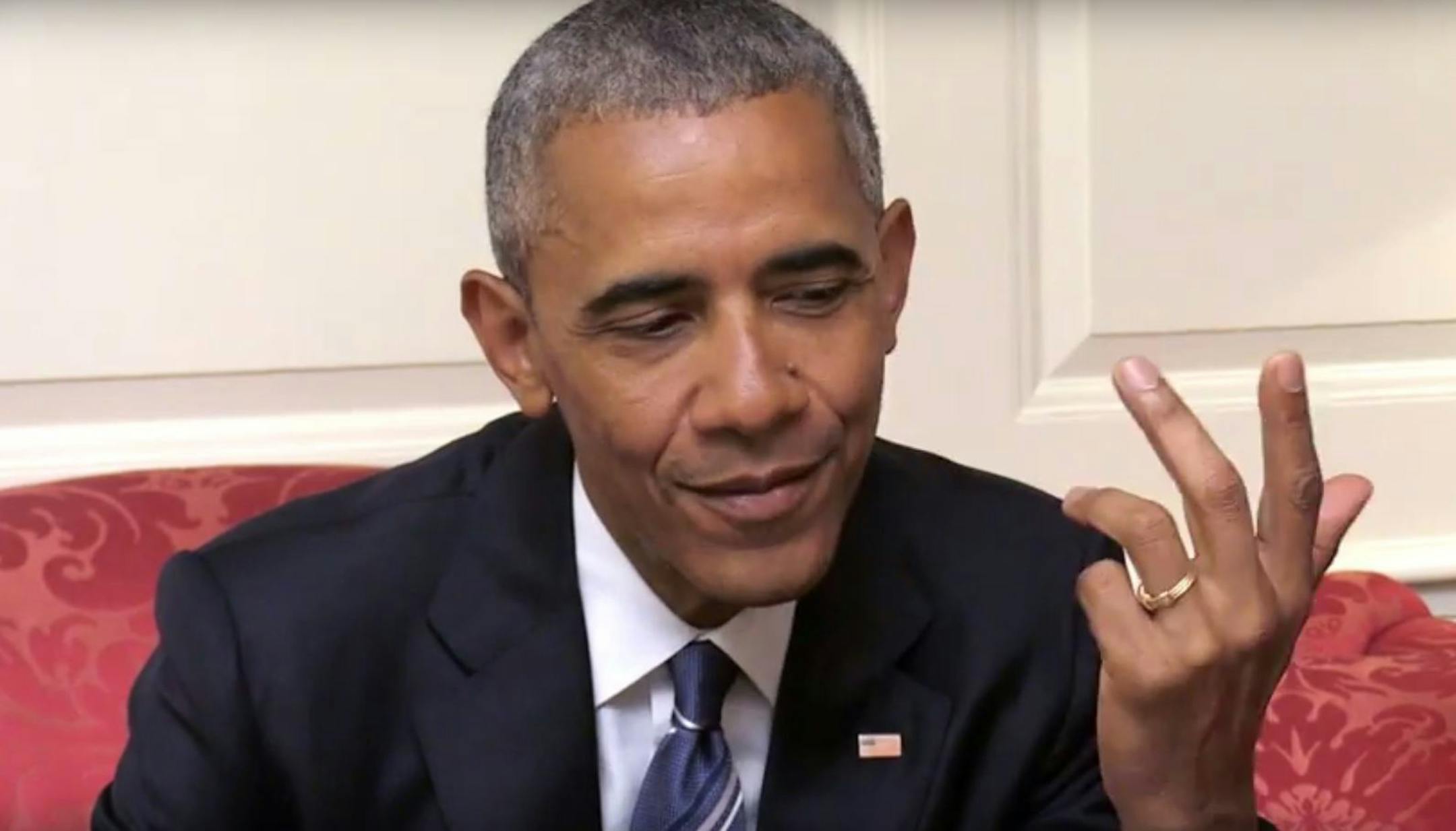 President Obama tries to name every character killed in "Game of Thrones" in a screen capture from a Buzzfeed video about voter registration.