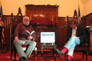 Authors Bill Holm and Garrison Keillor during their joint appearance.