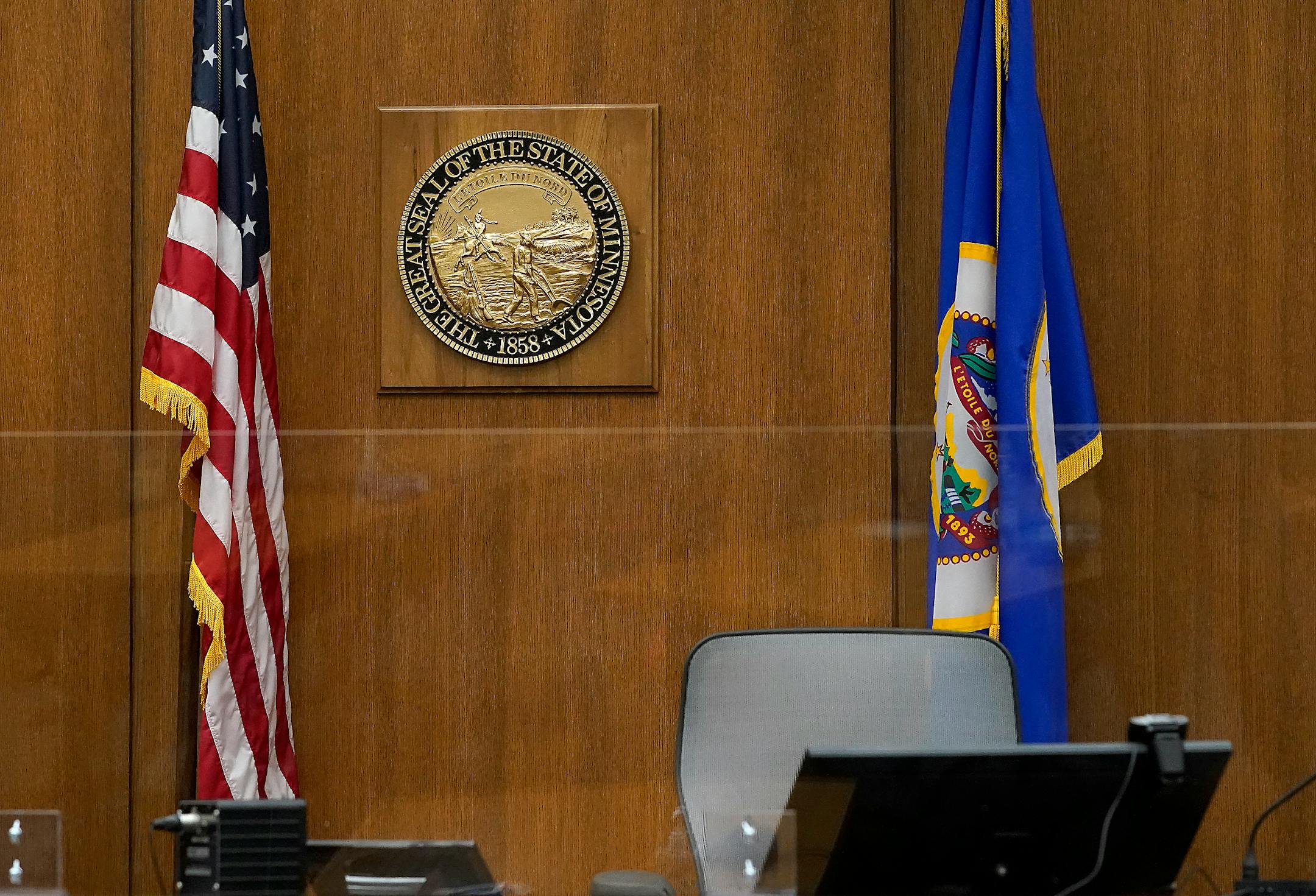 The courtroom C-1856 at Hennepin County Government Center in Minneapolis.