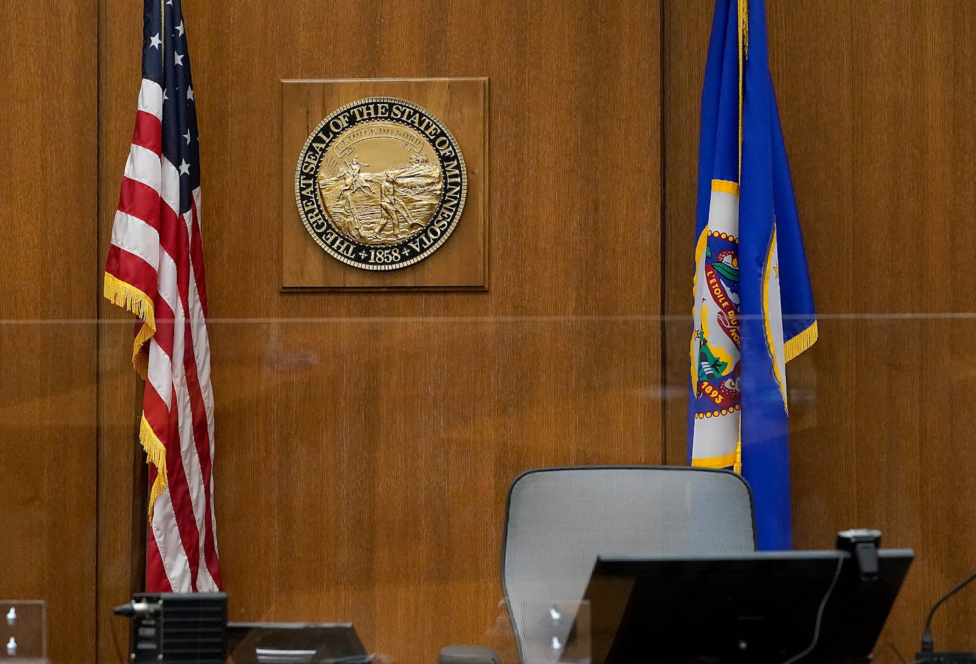 The courtroom C-1856 at Hennepin County Government Center in Minneapolis.