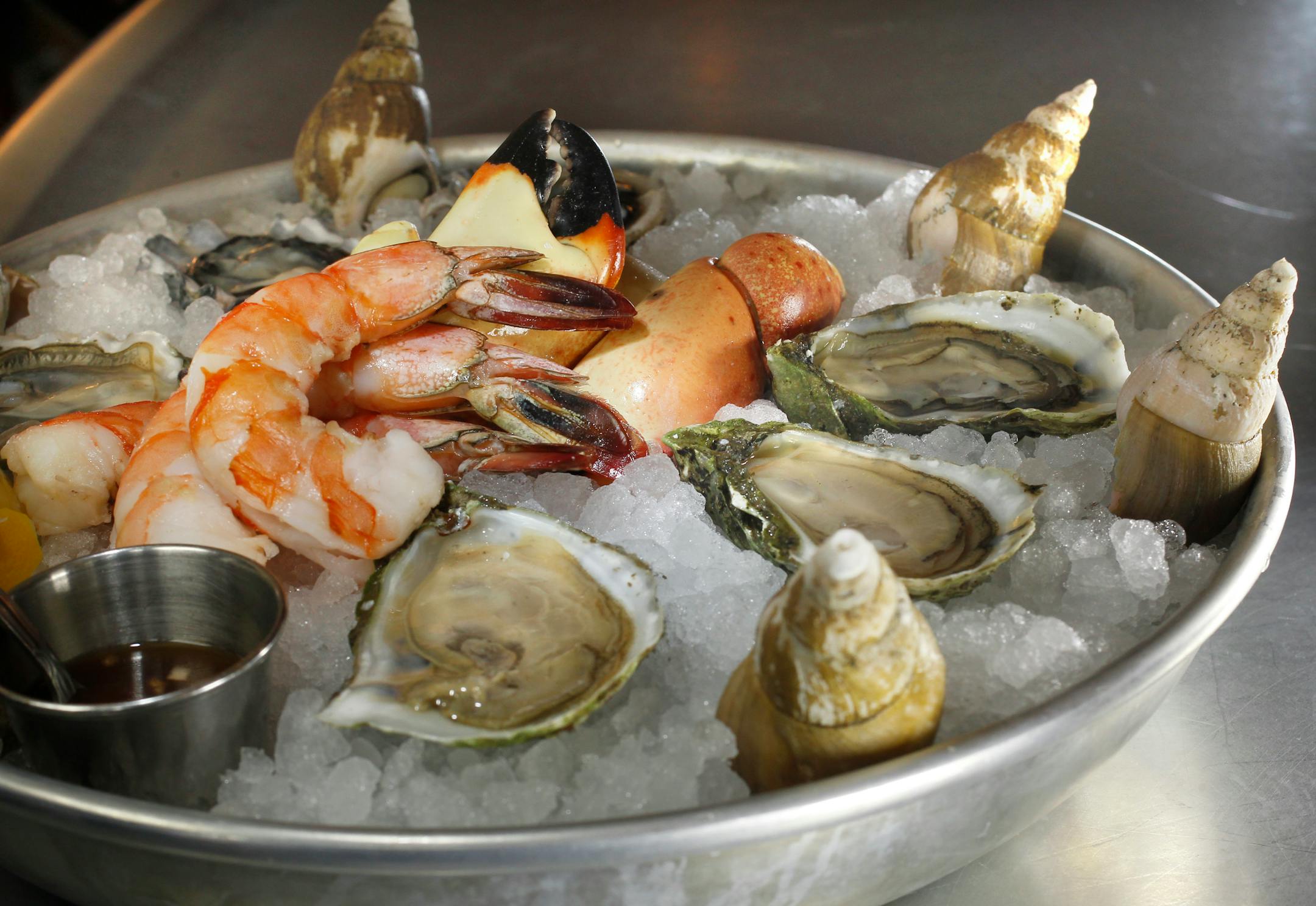 TOM WALLACE • twallace@startribune.com  Assignment #20015804A_ January 1, 2011_ SLUG: brunchvita0113 _  Annual Vita.MN breakfast issue, this about about ' brunches'_ IN THIS PHOTO:] brunch at meritage for Vita.MN. It offers brunch on Sat and Sunday. The food: The food: With the opening of the new oyster bar Meritage offers a seafood assortments all day everyday they are open.