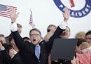 Former Texas Gov. Rick Perry announces his second presidential bid during a rally at the Addison airport on Thursday, June 4, 2015, in Addison, Texas.