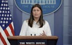 Principal Deputy White House Press Secretary Sarah Huckabee Sanders speaks during a White House daily briefing on Wednesday, June 28, 2017 at the Jame