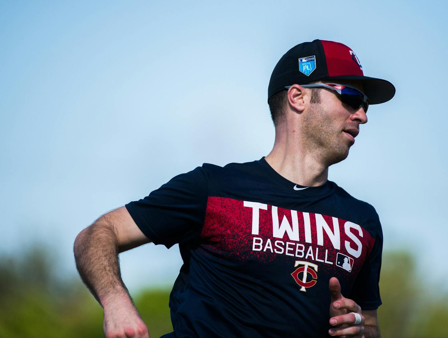 Twins first baseman Joe Mauer ran the bases at the end of workouts Thursday in Fort Myers, Fla.