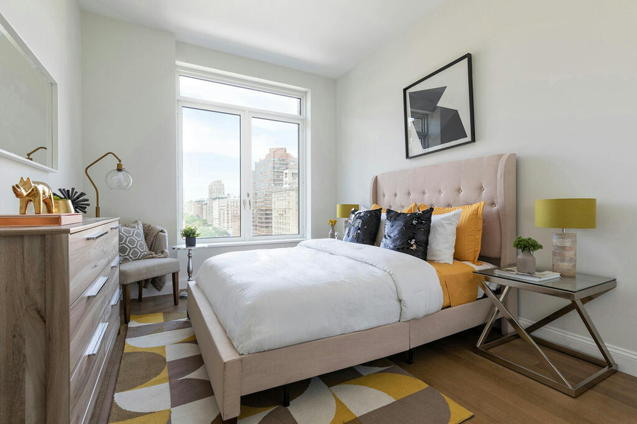 A bedroom is glammed up through the mix of a classic gold and black color combination. (Handout/TNS) ORG XMIT: 1507669