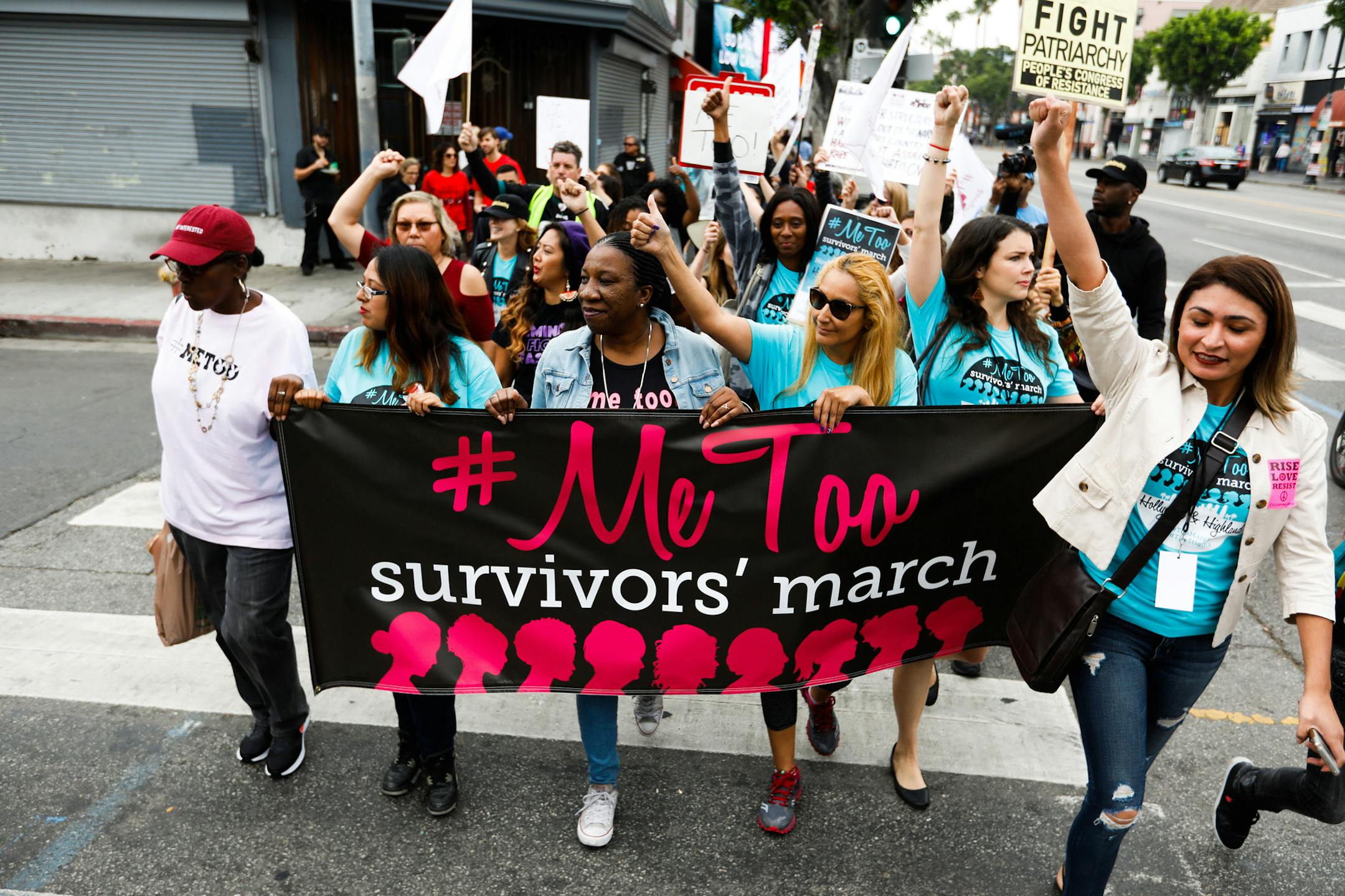 Sexual assault survivors along with their supporters at the #MeToo Survivors March against sexual abuse Sunday, Nov. 12, 2017 in Los Angeles, Calif. As a reckoning over sexual harassment sweeps the country, leaders in business, academia and other walks of life are pushing to sustain the momentum and ensure a positive, lasting cultural change without it getting derailed by politics, social media frenzies and outsize responses to infractions many deem small. (Gary Coronado/Los Angeles Times/TNS)