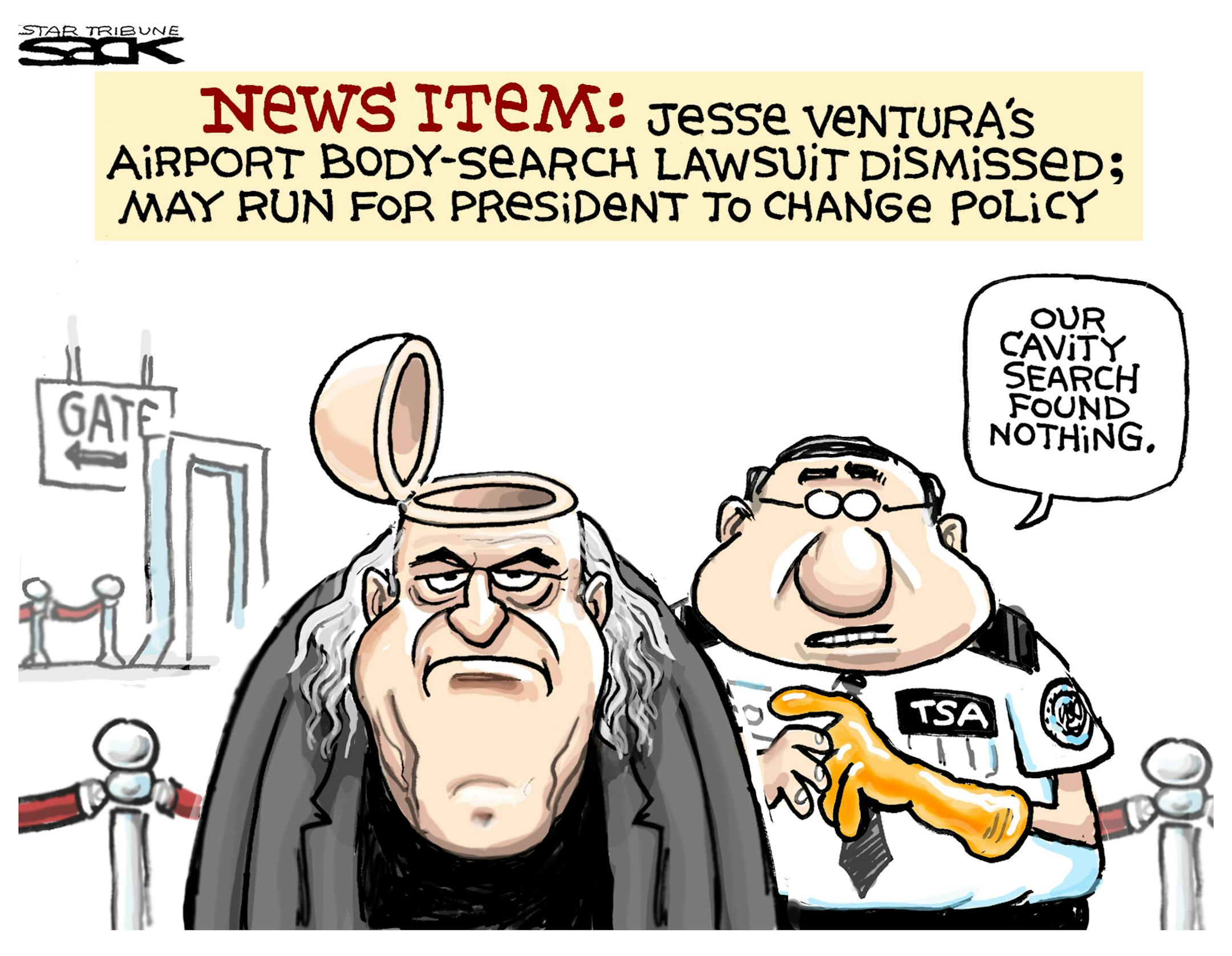 Topic: Jesse Ventura battle against airport security.