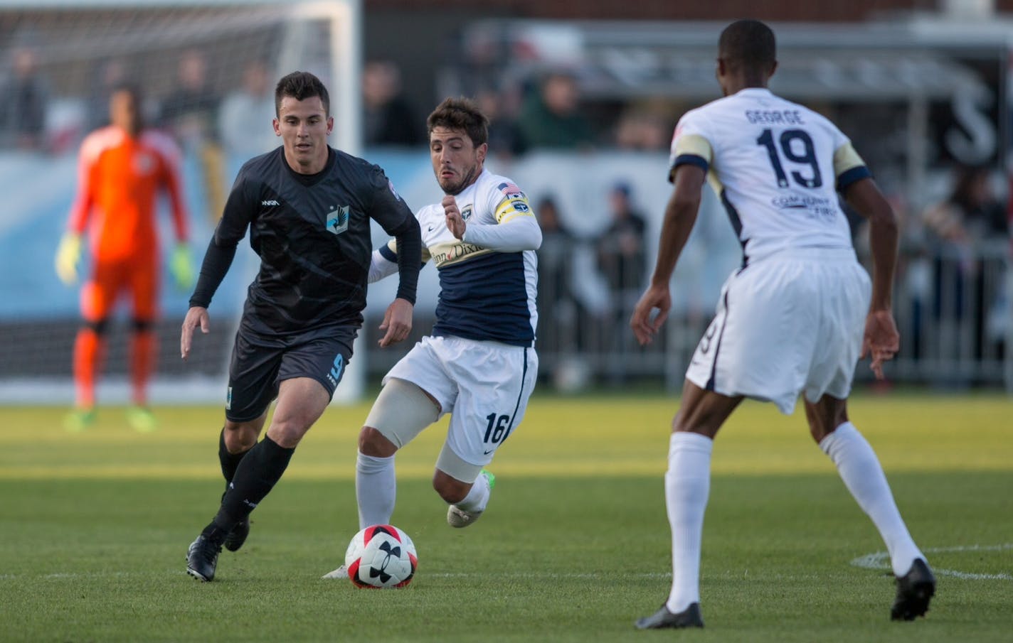 Bernardo Anor (dark uniform). Photo credit: Minnesota United FC