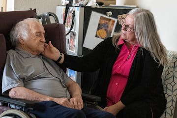 Panda Olson with father Ronald Lund. He fell from a third-story window at the nursing home where he was living — the Estates of St. Louis Park. He i