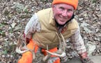 Dennis Yockers of Minnetonka sat down on the ground next to a tree on private land 3 miles south of Bratsberg in Fillmore County. He was 30 yards up o