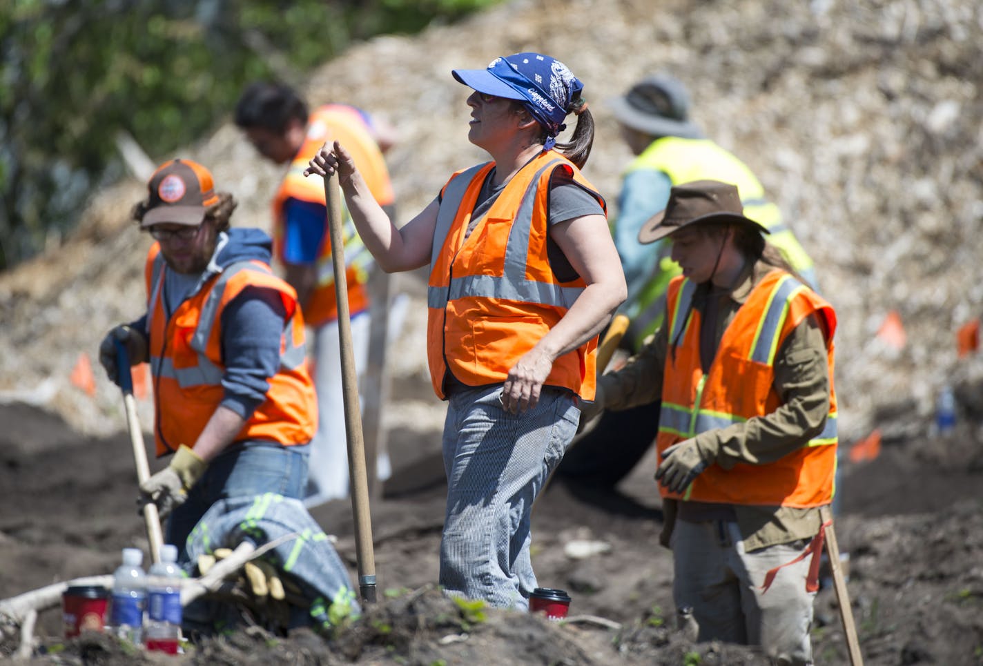 Hamline University alumni and members of the Minnesota Indian Affairs Council worked on excavating the site of Native American burial mounds at a construction site in Minnetonka on Wednesday, May 13, 2015. in middle Kristin Ross, of the Upper Sioux community. she is tribal member. ] Aaron Lavinsky &#xa5; aaron.lavinsky@startribune.com Hamline University alumni and members of the Minnesota Indian Affairs Council work on excavating the site of Native American burial mounds at a construction site i