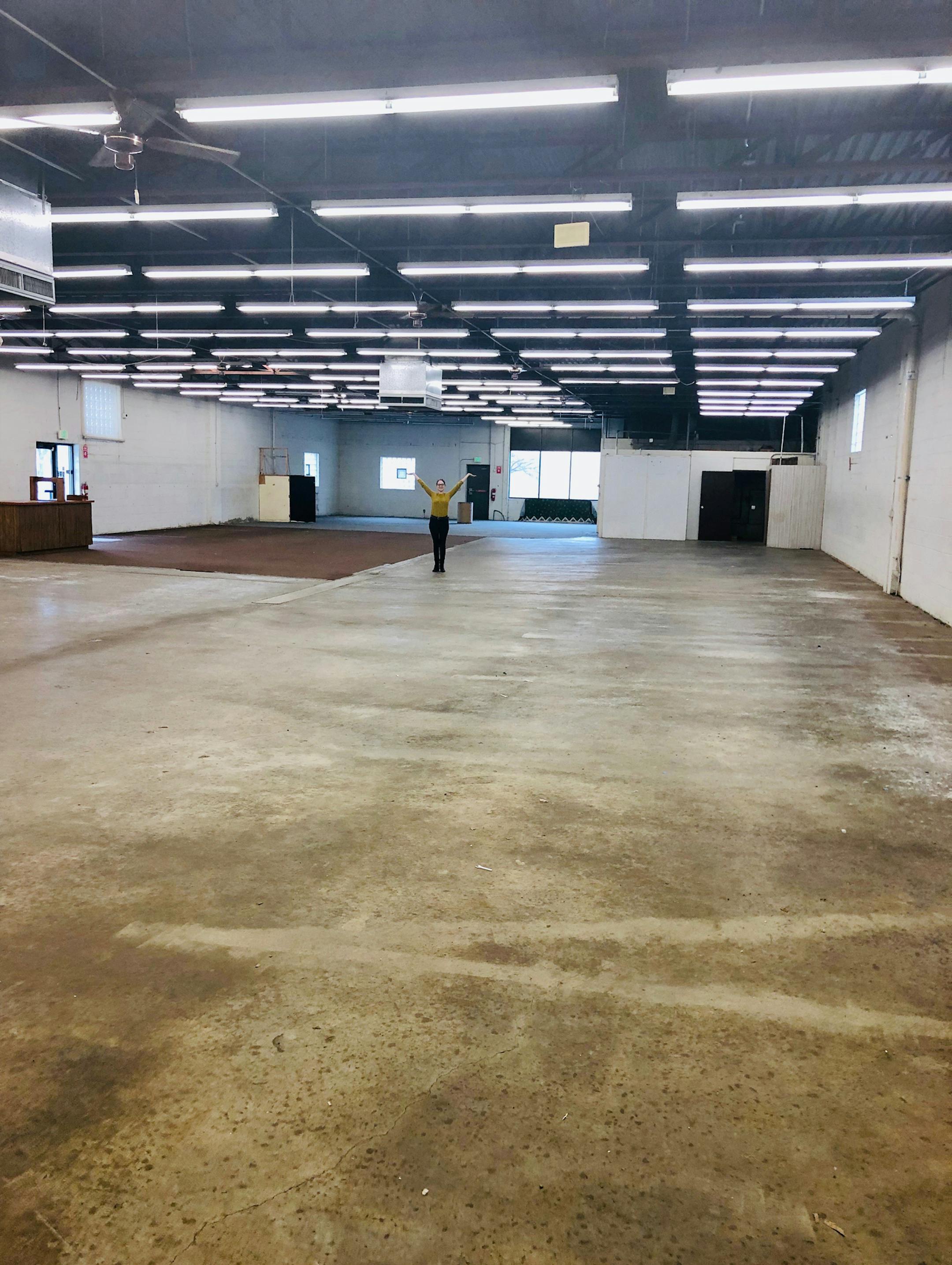 The interior of the old Mill End Fabrics, which will be turned into a performance space for Theatre Ellision.