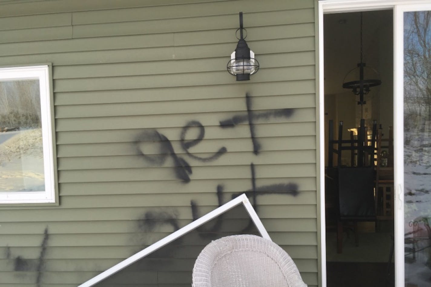 Some of the damage to a black family&#x2019;s home in Delano.