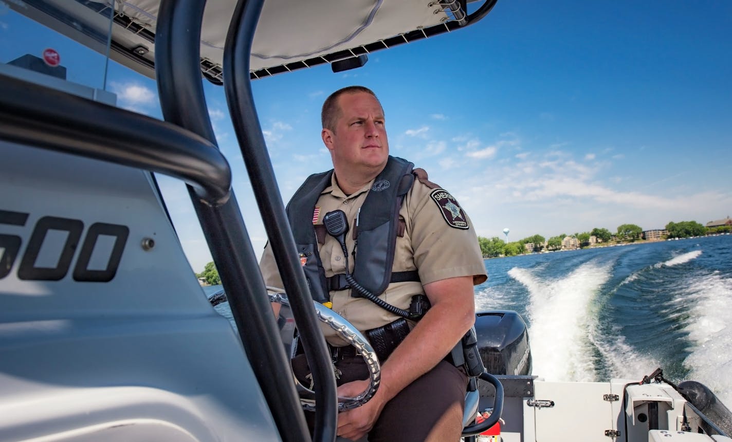 Hennepin County Sheriff's Deputy Jeremy Gunia on patrol on Lake Minnetonka near Spring Park. He will be educating boaters on the new law requiring carbon monoxide detectors in enclosed cabin boats. ] GLEN STUBBE &#x2022; glen.stubbe@startribune.com Friday, May 26, 2017 Memorial Day weekend kicks off the unofficial start to the boating season in Minnesota. Boaters this year will continue to see ramped up efforts statewide to enforce safe boating and inspections aimed at slowing the spread of inva